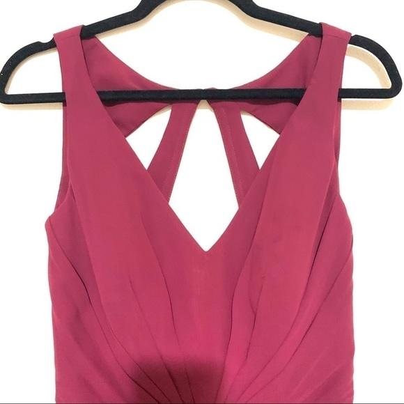 HAYLEY PAIGE OCCASIONS chiffon burgundy maxi 6 - Picture 4 of 11